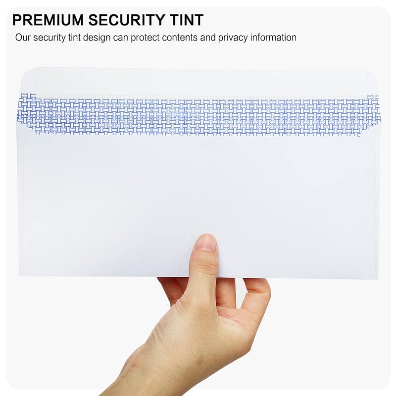 HERKKA 500 Pack #10 Double Window Security Self-Seal Envelopes - Suitable Size for Multiple Business Statements  Quickbooks Invoices  and Return Envelopes  Size 4-1/8 x 9-1/2 - White - 24 LB - Image 3